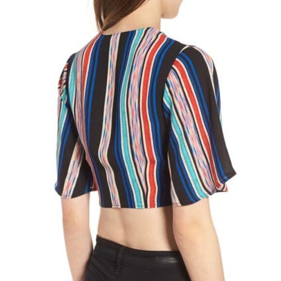 LUSH Stripe Wrap Crop Top - Picture 5 of 13